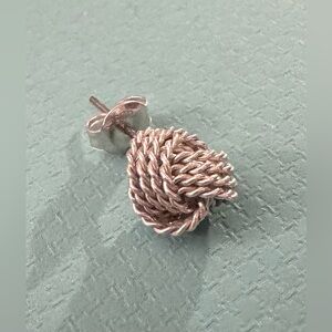 Tiffany & Co. SINGLE 925 Sterling Silver Twist Knot Stud Earring,Tiffany Earring